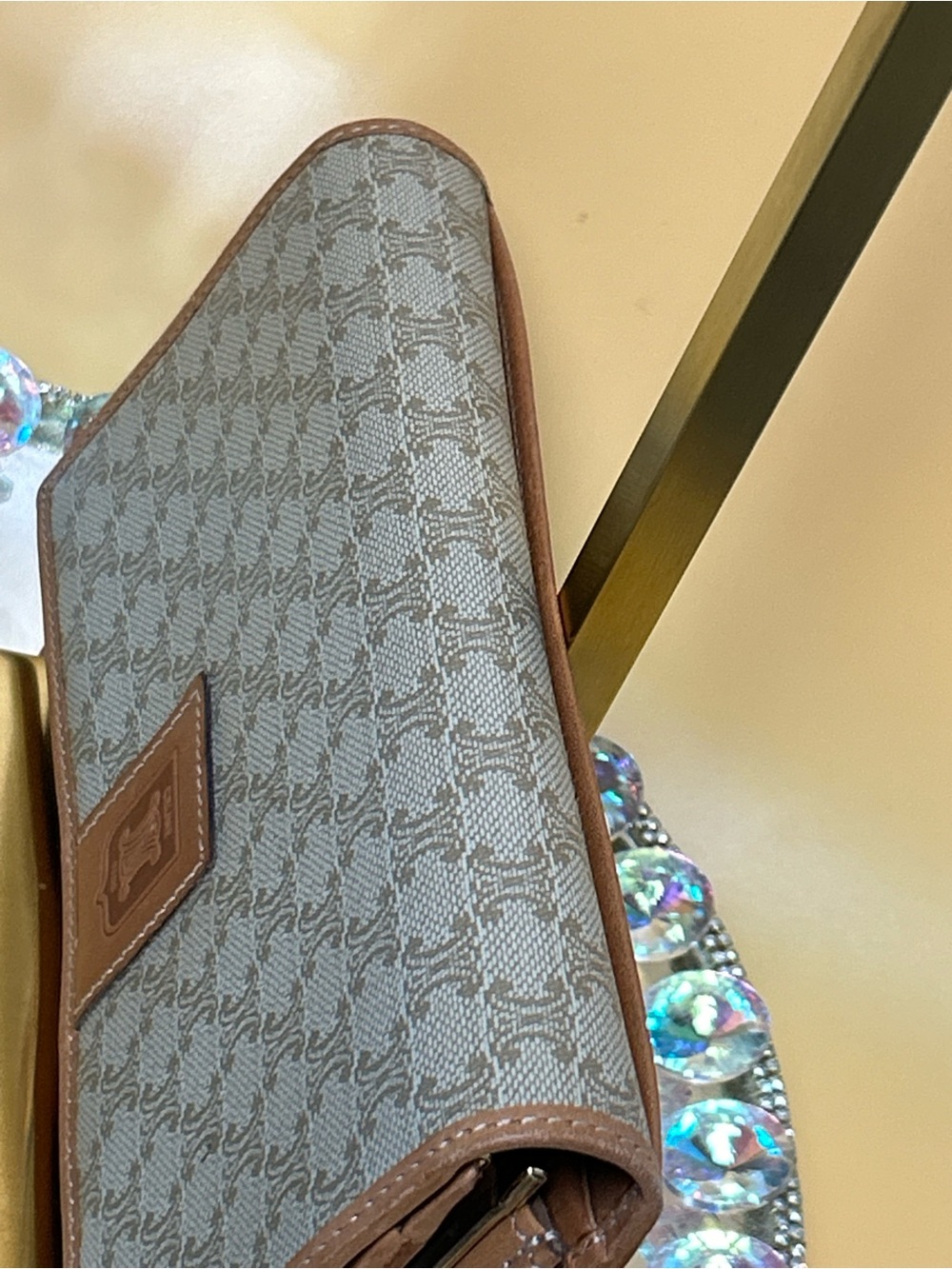 Celine Brown and Beige Triomphe Canvas Continental Wallet - Picture 5 of 16